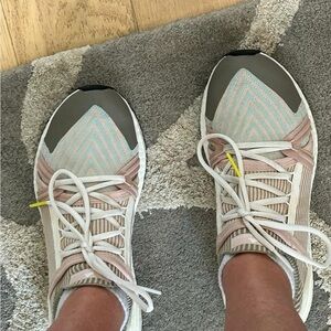 Adidas by Stella McCartney Gray and Pink Sneakers with Distinctive Design
